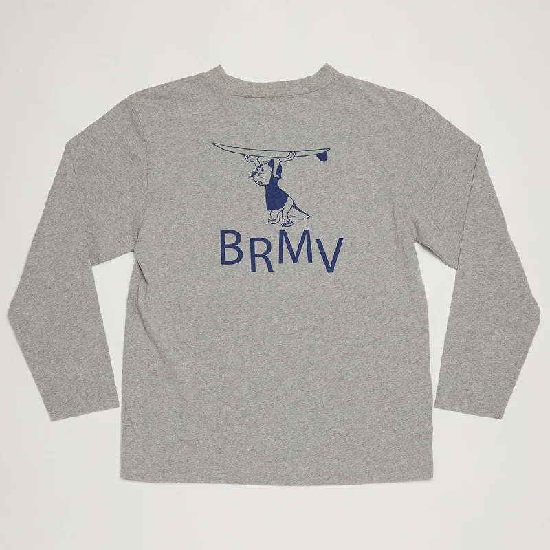 BRMV Mock Neck Long Sleeve Tee (Heather Gray)