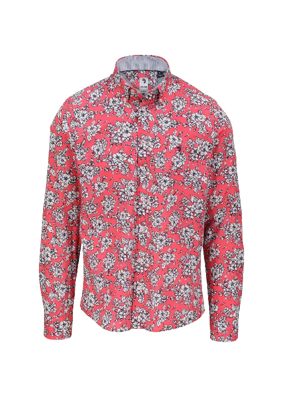 Chemise homme collector pourpre avec feuilles