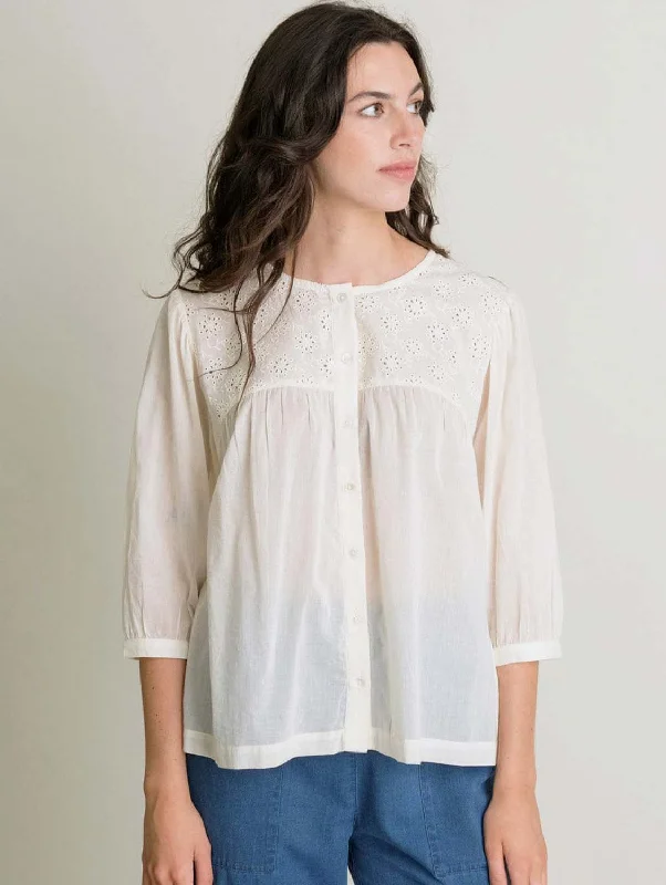 Gilda Cotton Breezy Blouse | Ecru