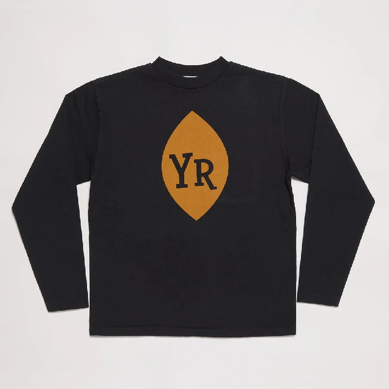 Huge Logo Mock Neck Long Sleeve Tee (Black)