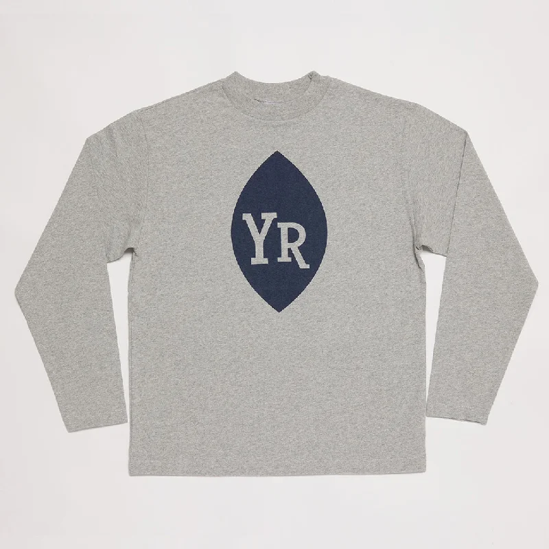 Huge Logo Mock Neck Long Sleeve Tee (Heather Gray)