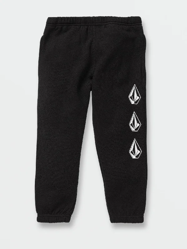 Little Boys Iconic Stone Elastic Waist Fleece Pants - Black