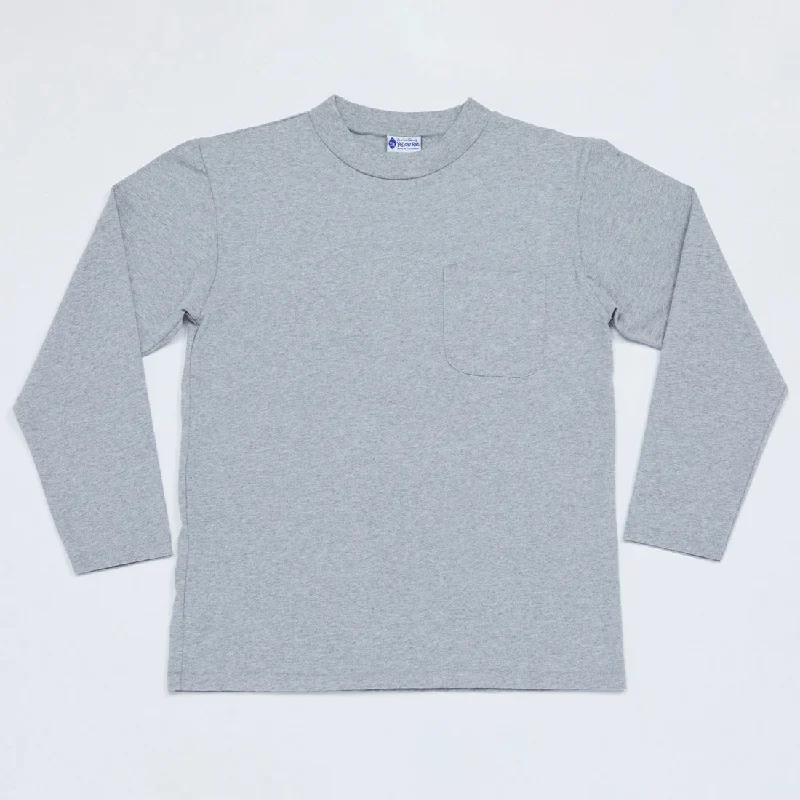 Mock Neck Long Sleeve Tee (Heather Gray)