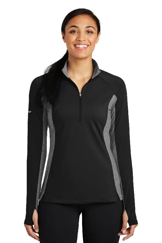 Sport-Tek Ladies Sport-Wick Stretch Contrast 1/4-Zip Pullover. LST854