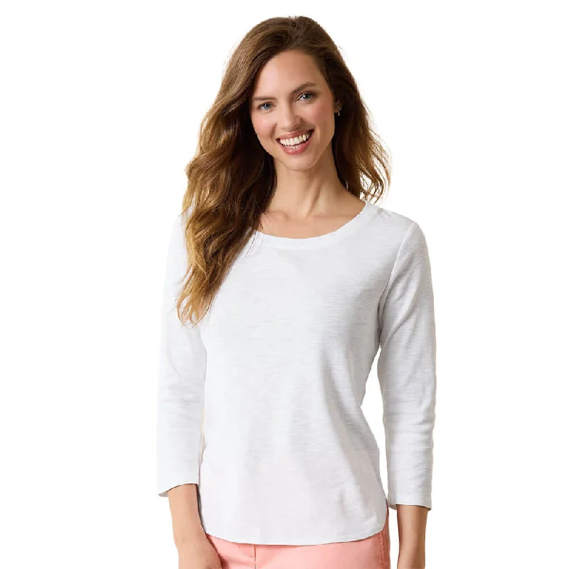 Tommy Bahama Women's Ashby Rib 3/4 Sleeve T-Shirt - White