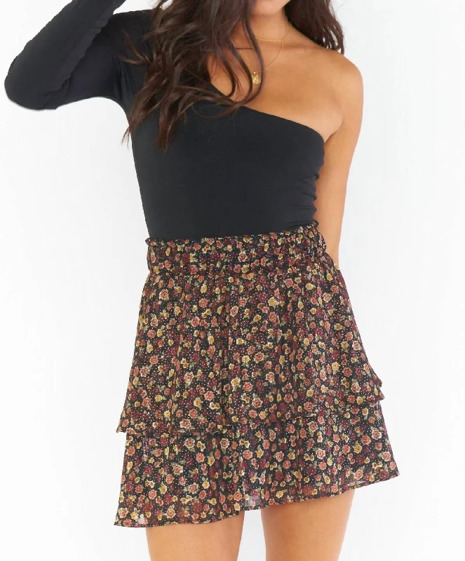 Aiden Mini Skirt In Midnight Floral