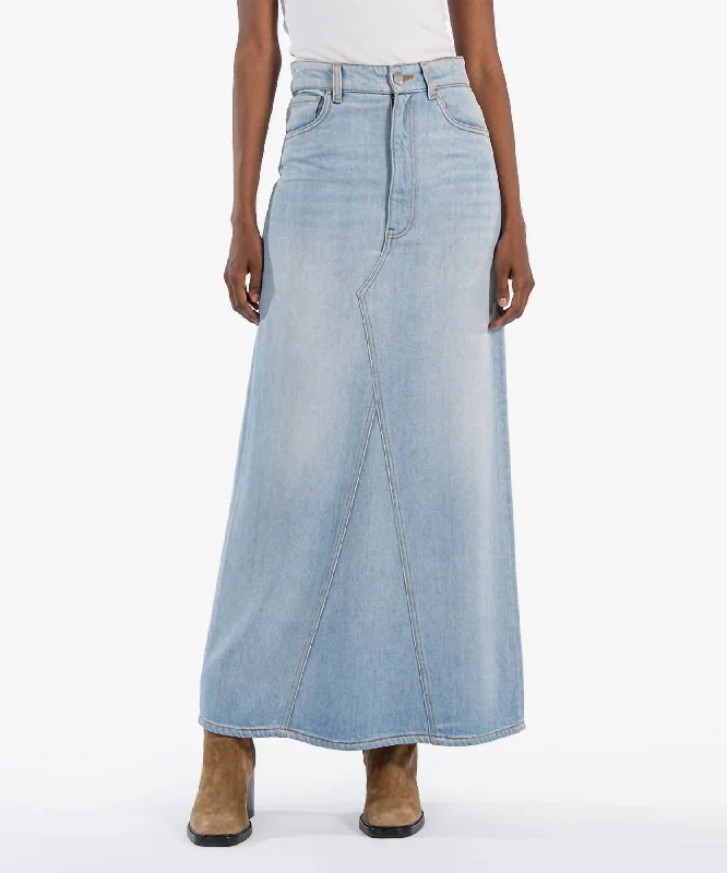 Annalise Maxi Skirt In Light Wash