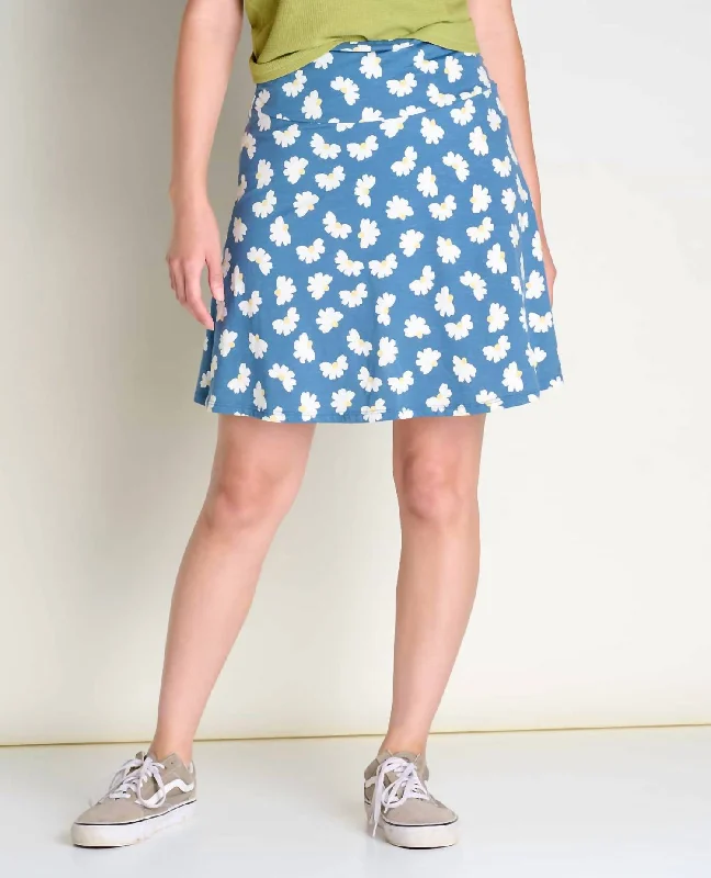 Chaka Skirt In Pacific Half Daisy Print