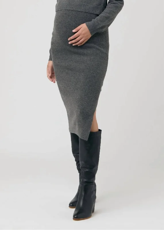 Dani Knit Skirt In Charcoal