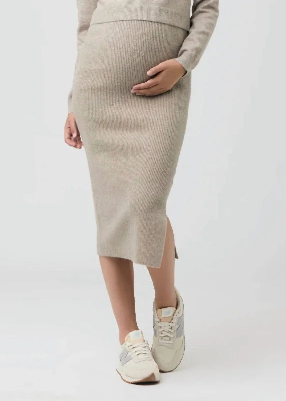 Dani Knit Skirt In Latte