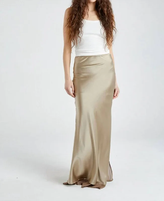 Helena Silk Skirt In Caramel