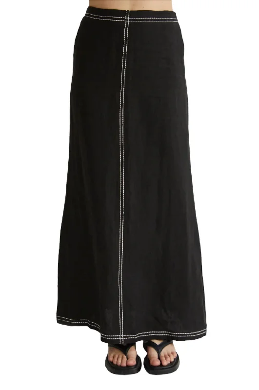 Kenzy Linen Skirt In Black