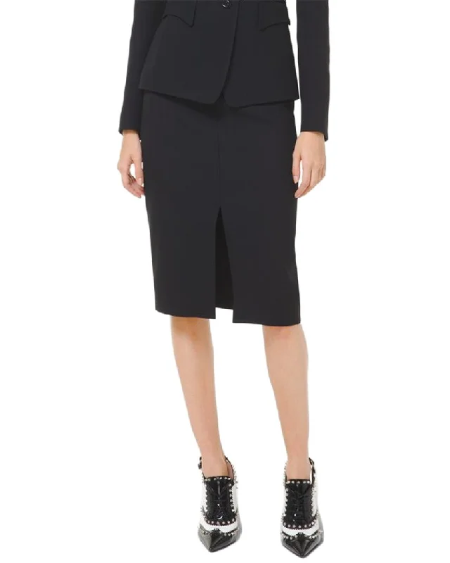 Michael Kors Double Crepe Sable Slit Pencil Skirt