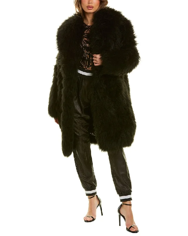 Michael Kors Sequined Goat Fur Coat