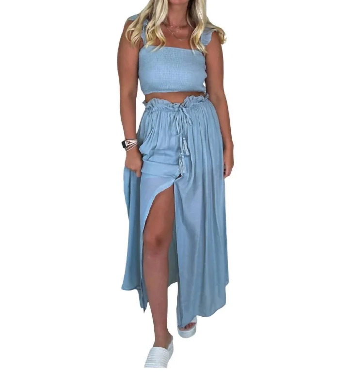 My Dearest Maxi Skirt Set In Blue