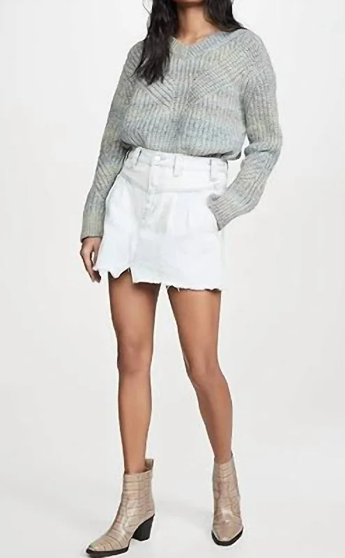 Sidecar Denim Skirt In Clay White