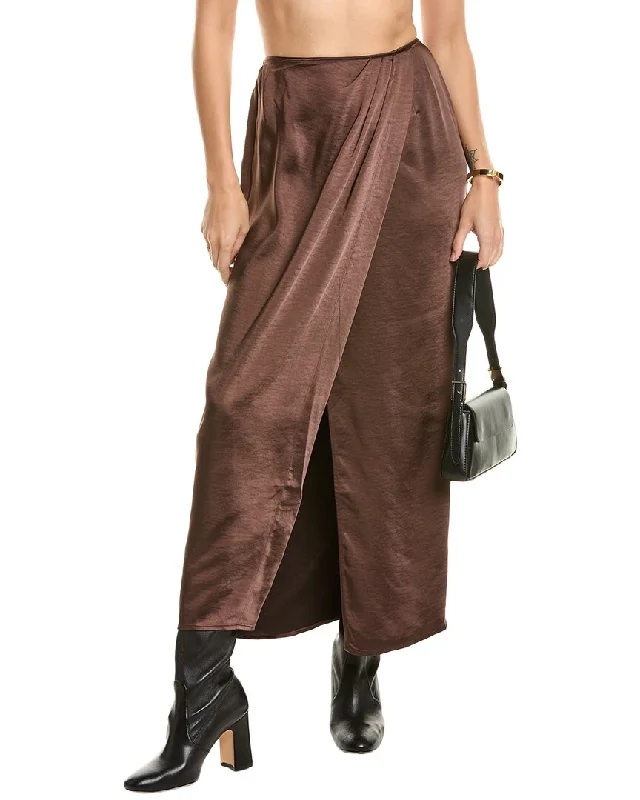 WeWoreWhat Drape Front Midi Skirt