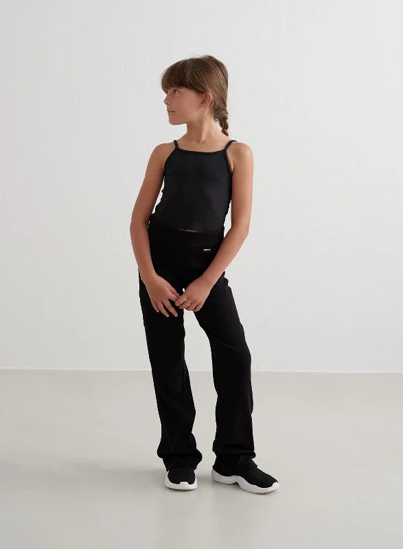 Black Young Ease Ribbed Pants