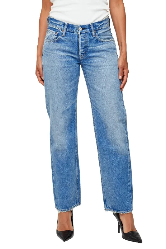 Mv Cheval Straight Low Jeans In Ltblu