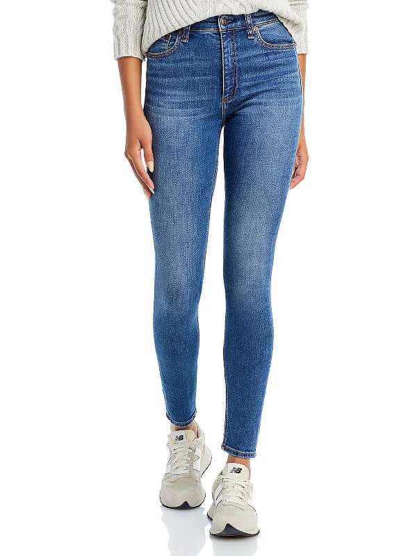 Nina Womens High Rise Denim Skinny Jeans