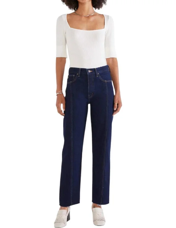 Tyler Seamed Crop Jeans In Night Swim